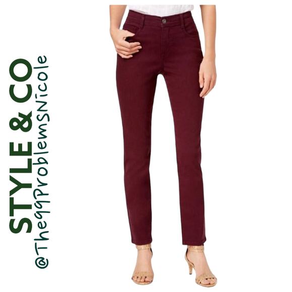 Style & Co Curvy Skinny Red Jeans - Picture 1 of 9